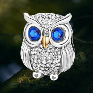 **Owl Beads | Platinum and Yellow Gold | Exquisite Zircon Inlay**