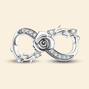 925 Sterling silver rose charm bead