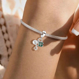 925 Sterling silver four-leaf clover charm bead