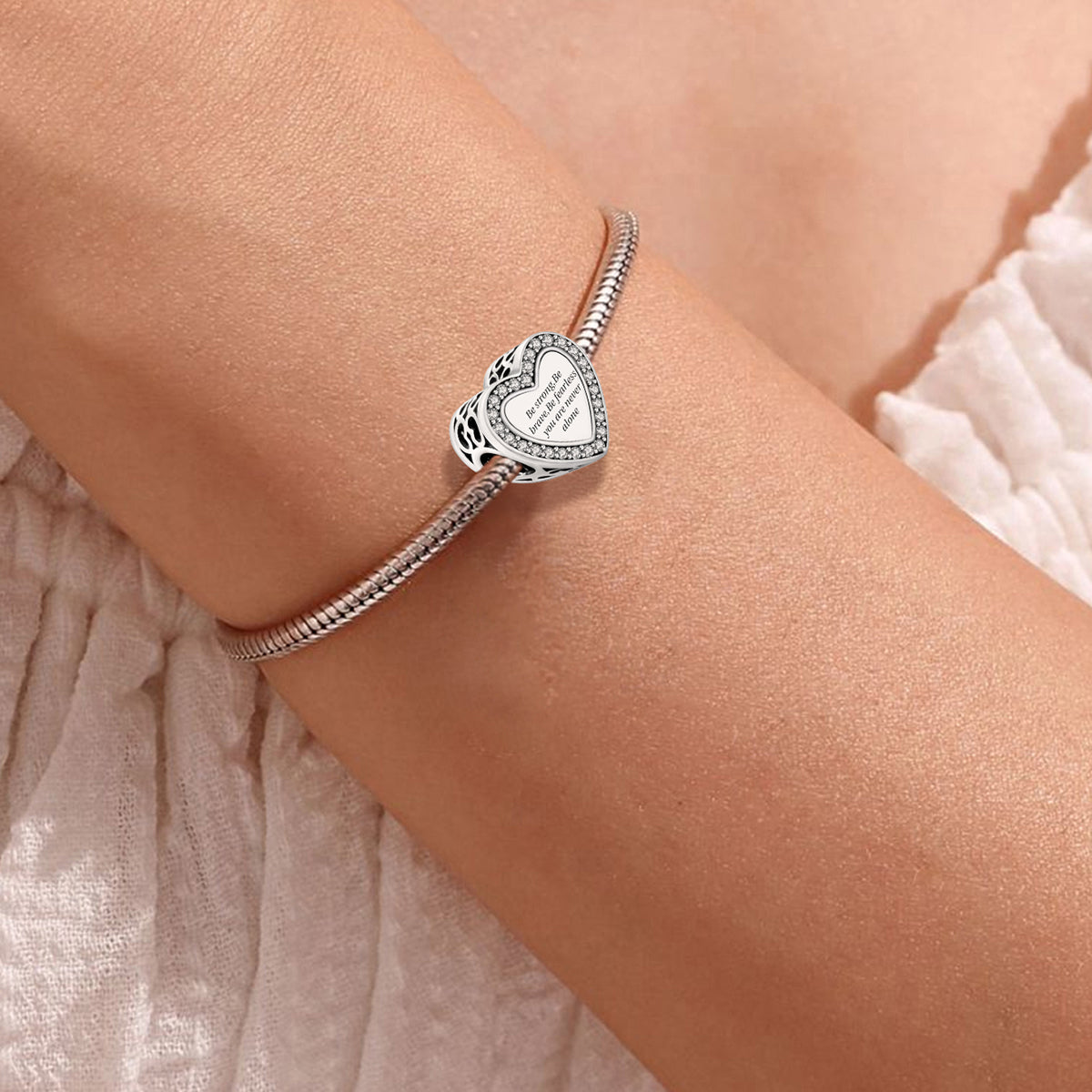 925 Sterling silver heart charm bead