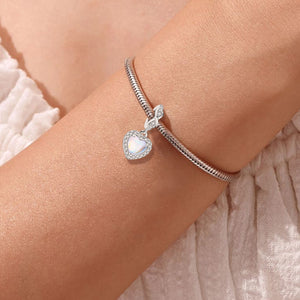 925 Sterling silver heart  charm bead