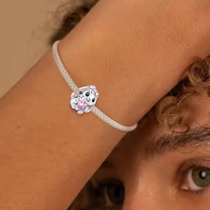 **Rabbit Beads | Black Foam Base + Pink Zirconia | Cute Design**