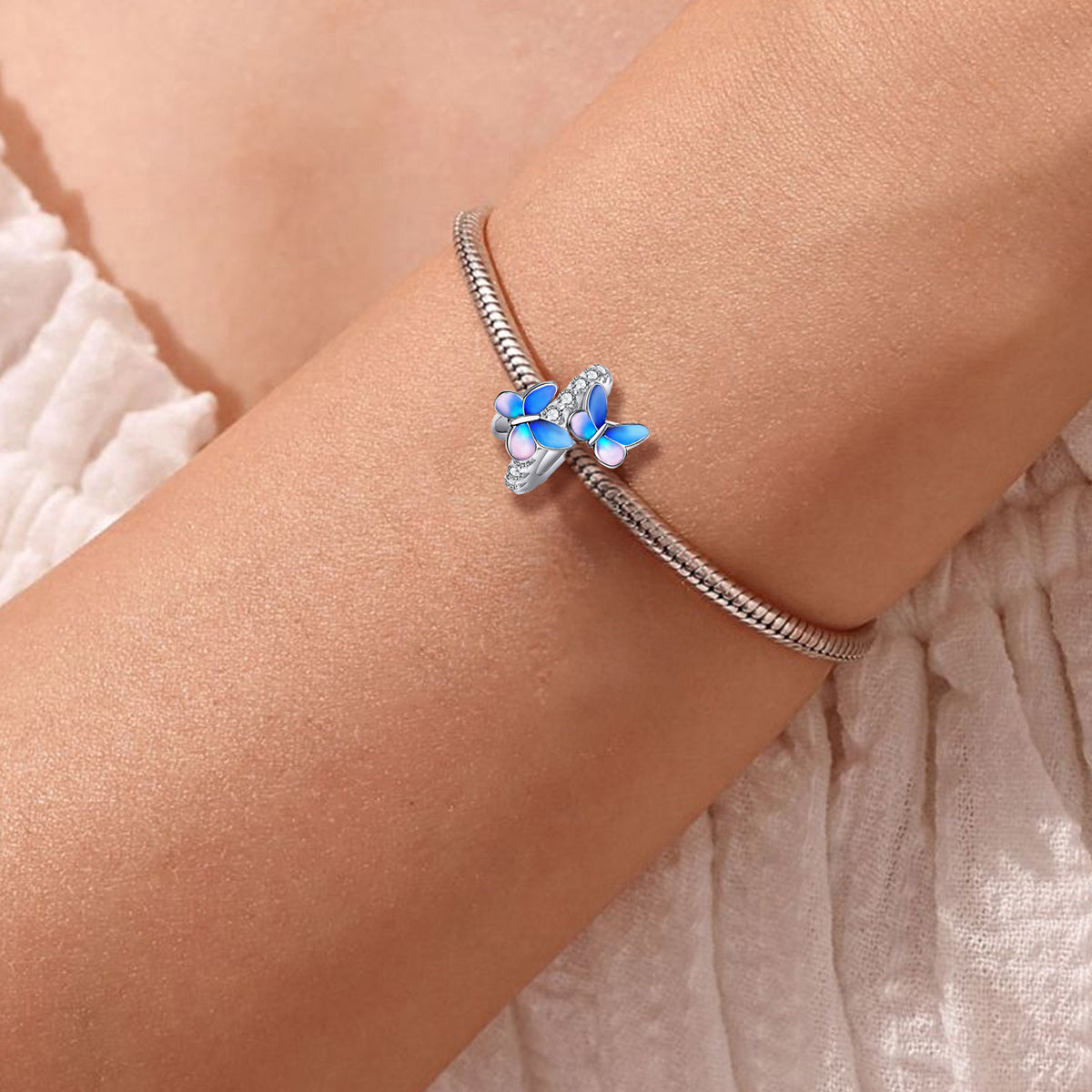 925 Sterling silver butterfly charm bead