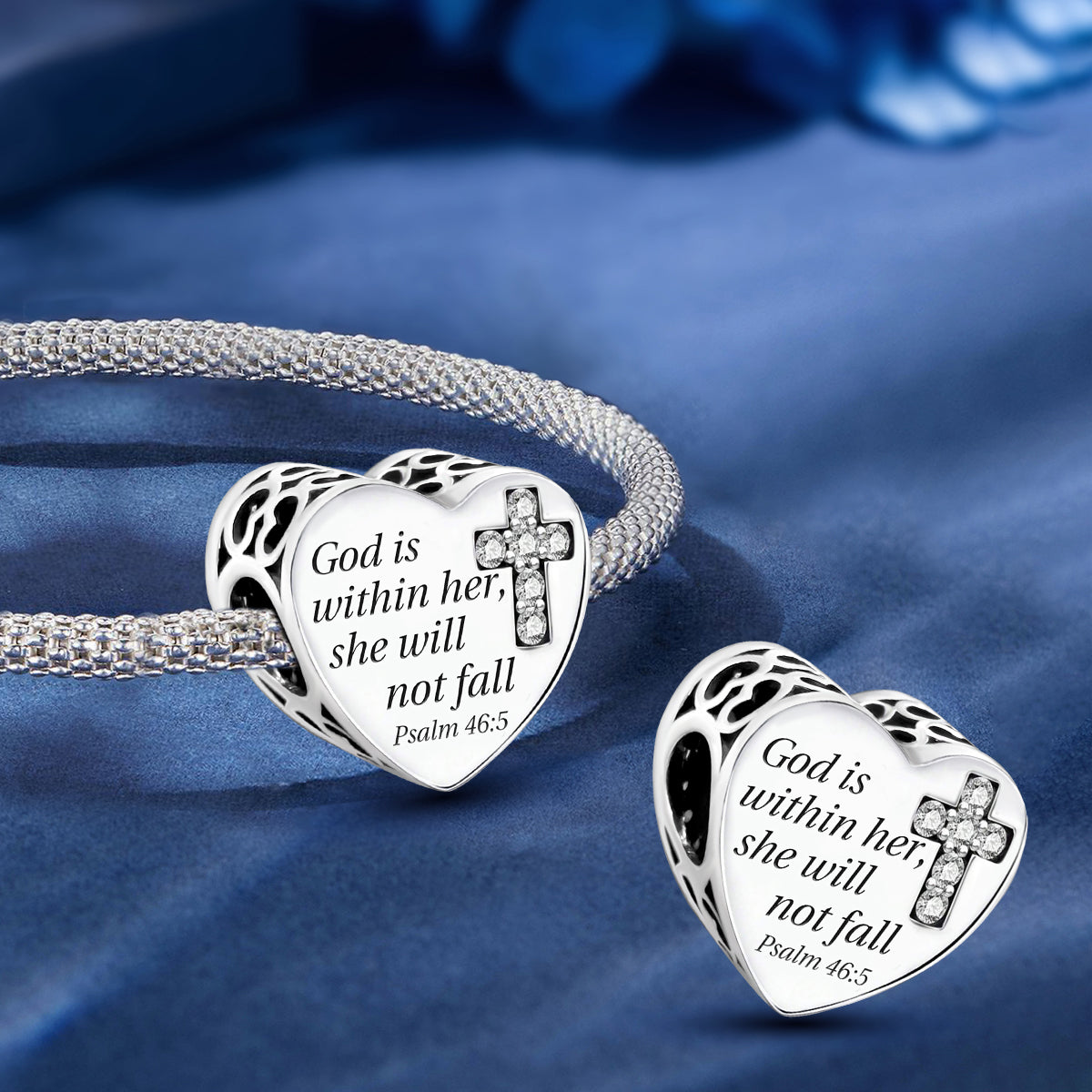 925 Sterling silver heart  charm bead