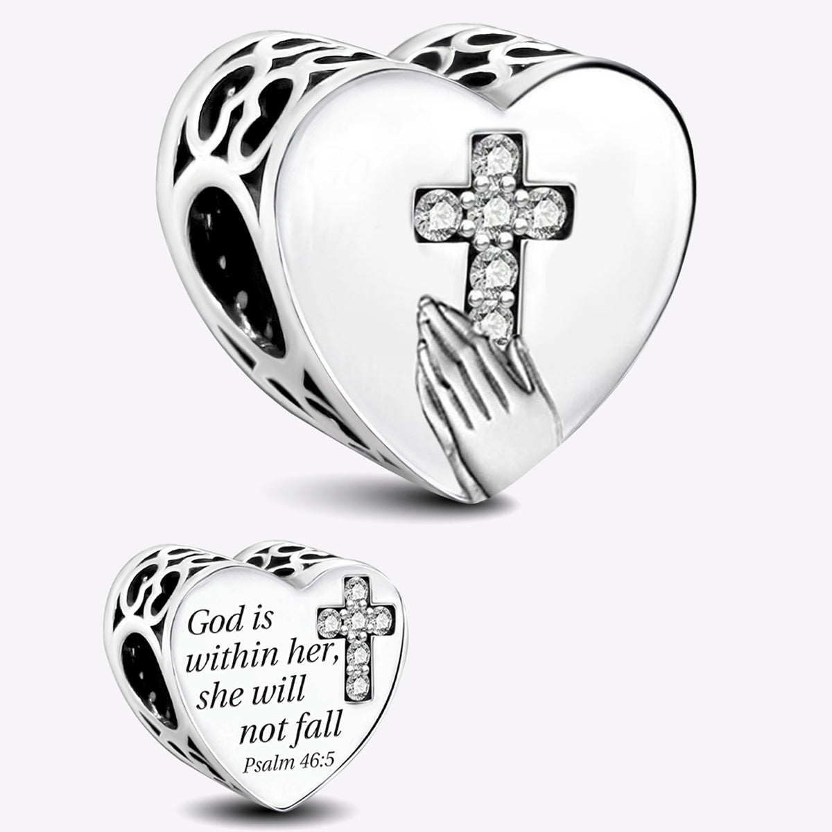 925 Sterling silver heart  charm bead