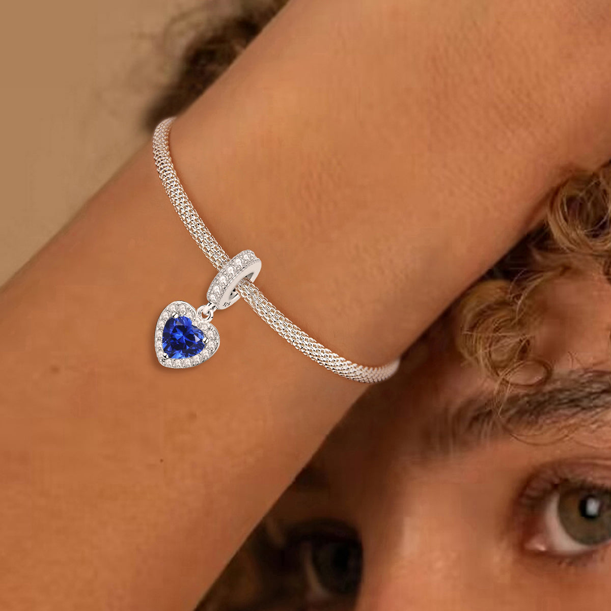 925 Sterling silver heart  charm bead