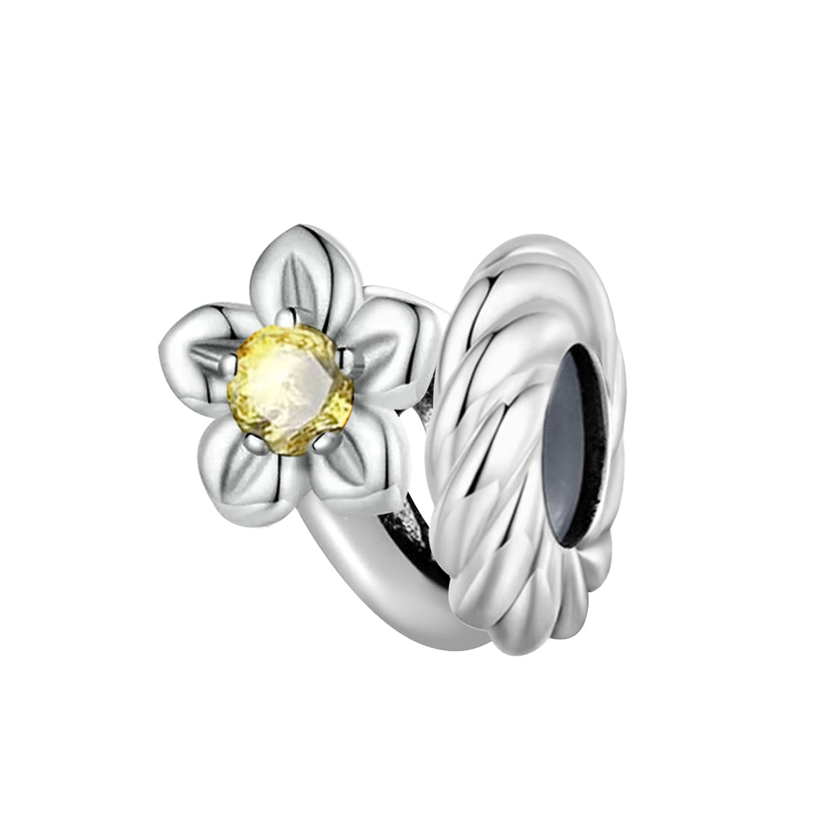 925 Sterling silver flower charm bead