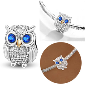 **Owl Beads | Platinum and Yellow Gold | Exquisite Zircon Inlay**