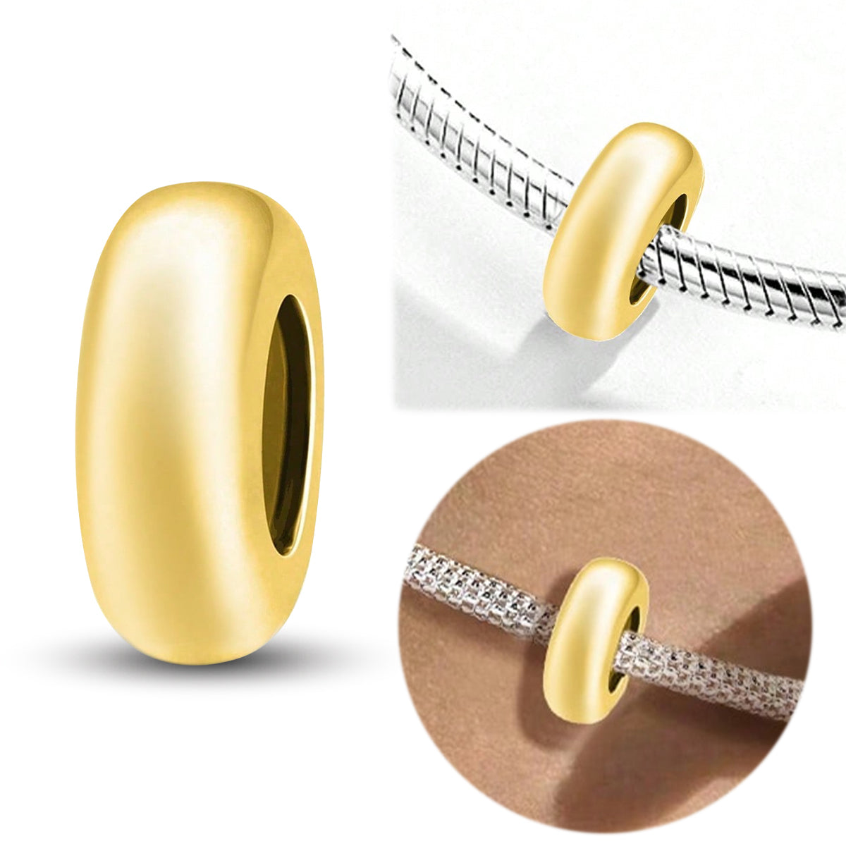 925 Sterling silver round charm bead