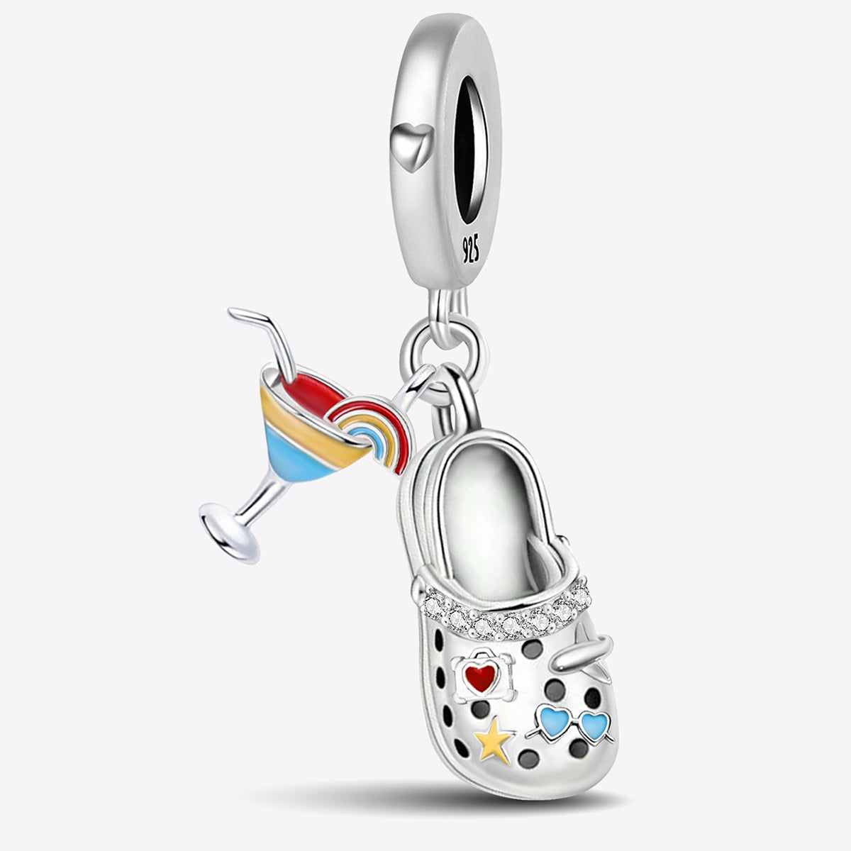 925 Sterling silver shoe charm bead