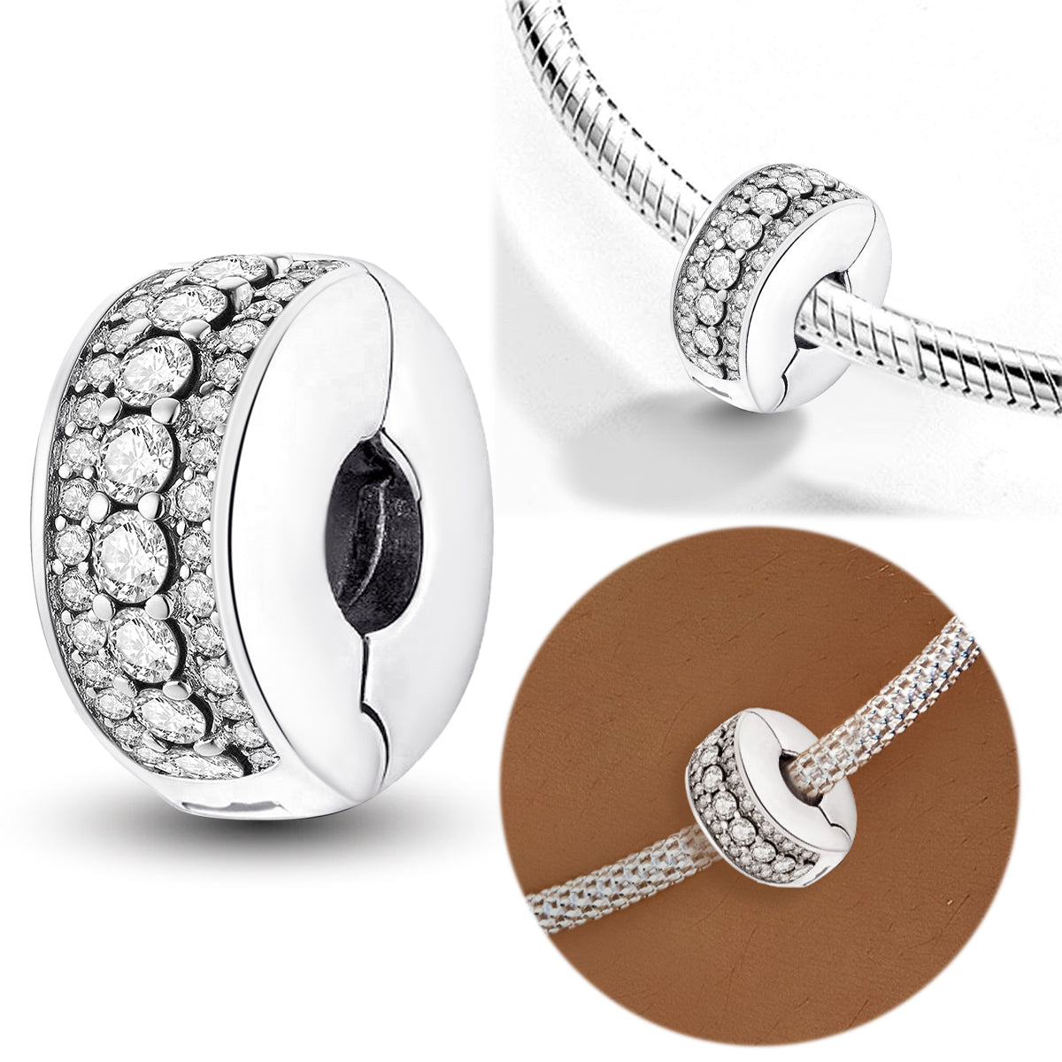 925 Sterling silver round  charm bead