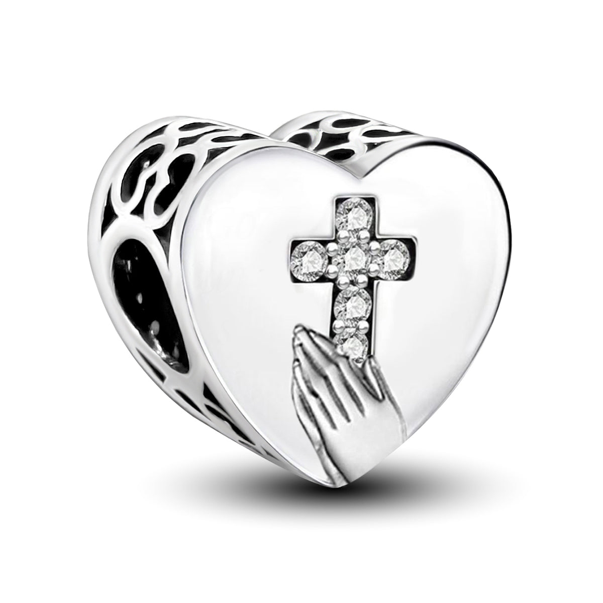 925 Sterling silver heart  charm bead