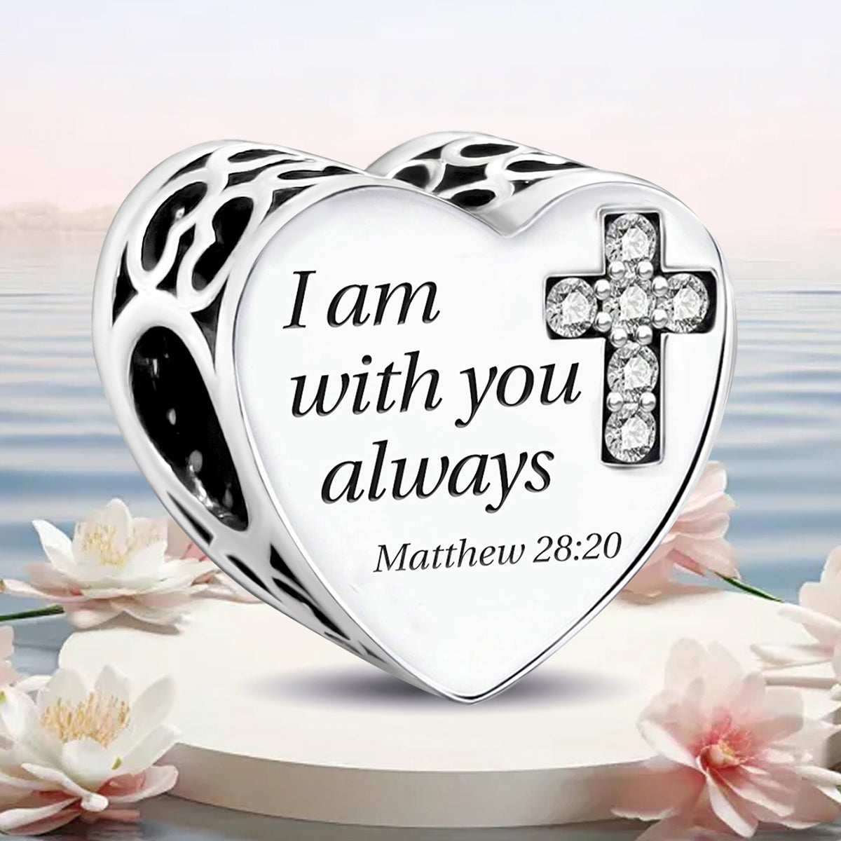 925 Sterling silver heart  charm bead