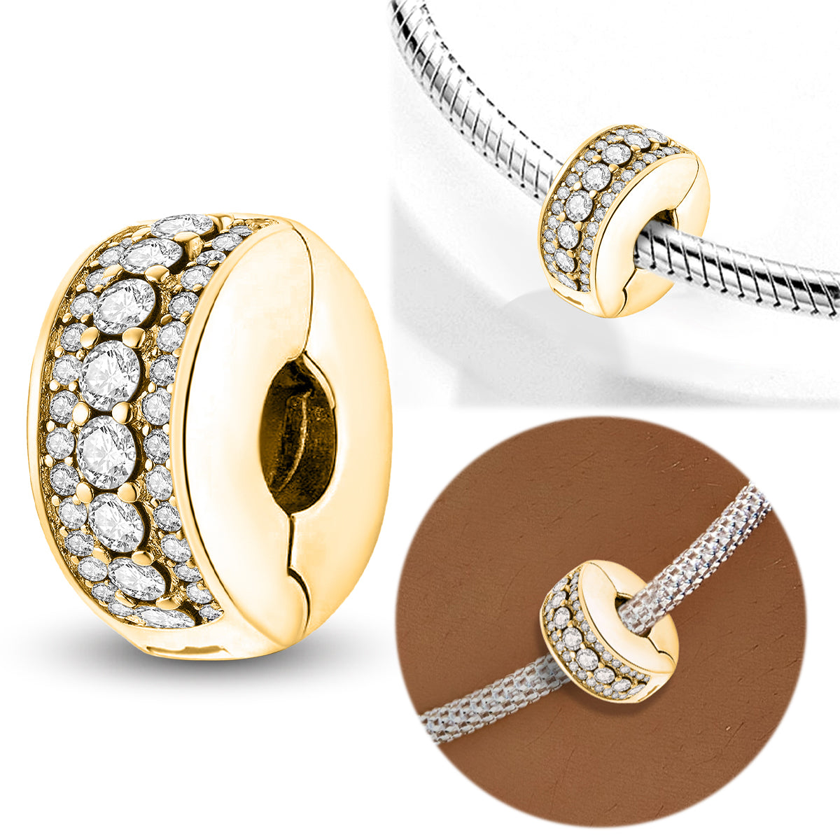 925 Sterling silver round  charm bead