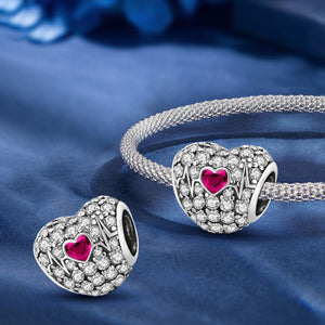 925 Sterling silver heart charm bead