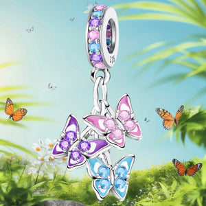 925 Sterling silver butterfly charm bead