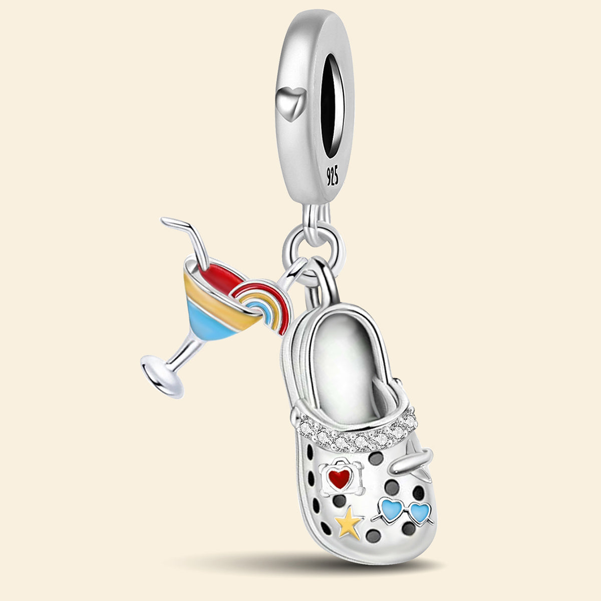 925 Sterling silver shoe charm bead
