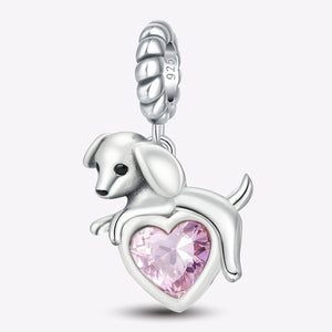 925 Sterling silver dog bead