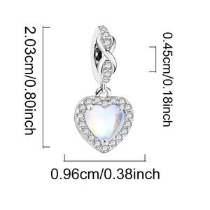 925 Sterling silver heart  charm bead