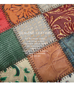 Women leather multi-color Bohemian style vintage tote shoulder & hand bag
