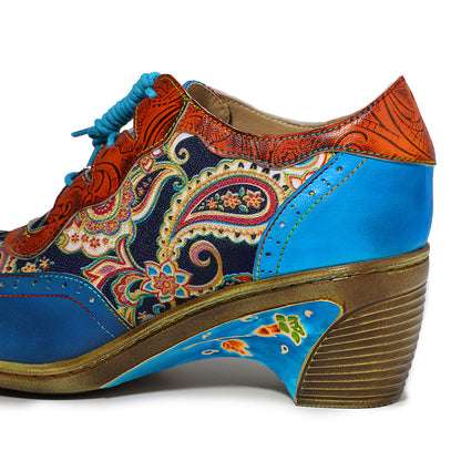 Blue leather wingtip brogues & casual shoes for ladies & girls
