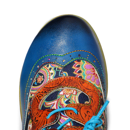 Blue leather wingtip brogues & casual shoes for ladies & girls