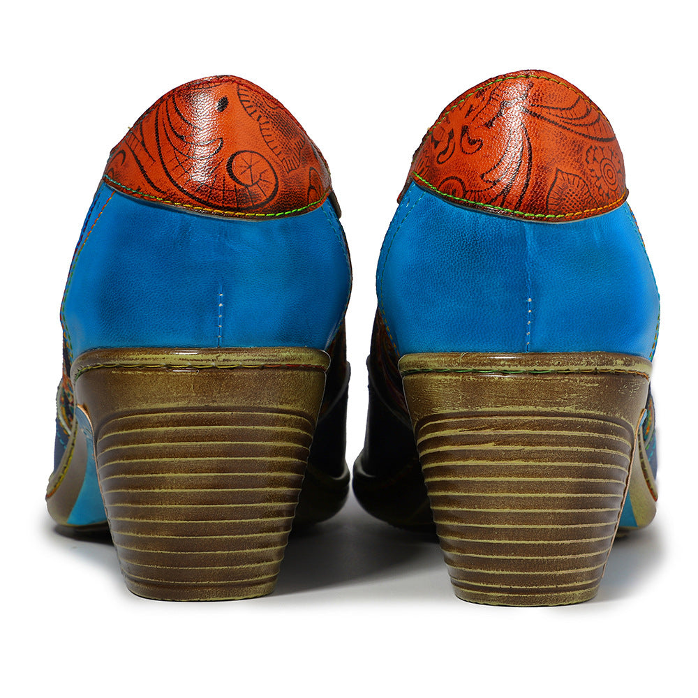 Blue leather wingtip brogues & casual shoes for ladies & girls