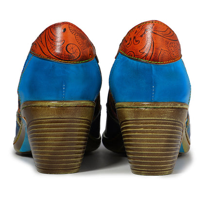 Blue leather wingtip brogues & casual shoes for ladies & girls