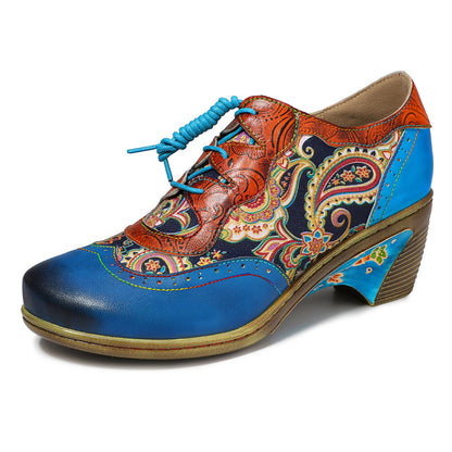 Blue leather wingtip brogues & casual shoes for ladies & girls
