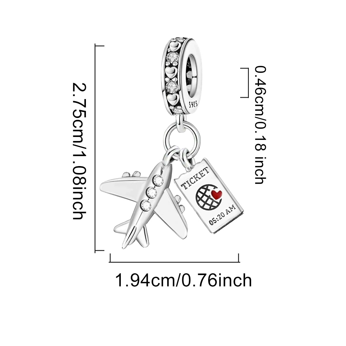 925 Sterling silver charm bead