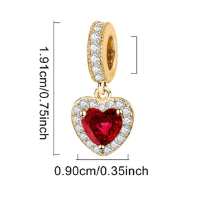 925 Sterling silver heart  charm bead
