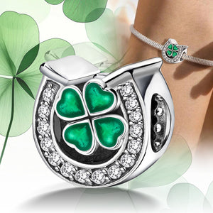 925 Sterling silver four-leaf clover charm bead