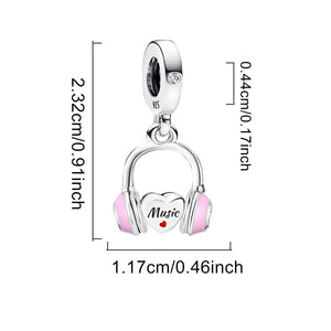 **Earphone Charm | Black Foam + White Zirconia | Trendy Design**