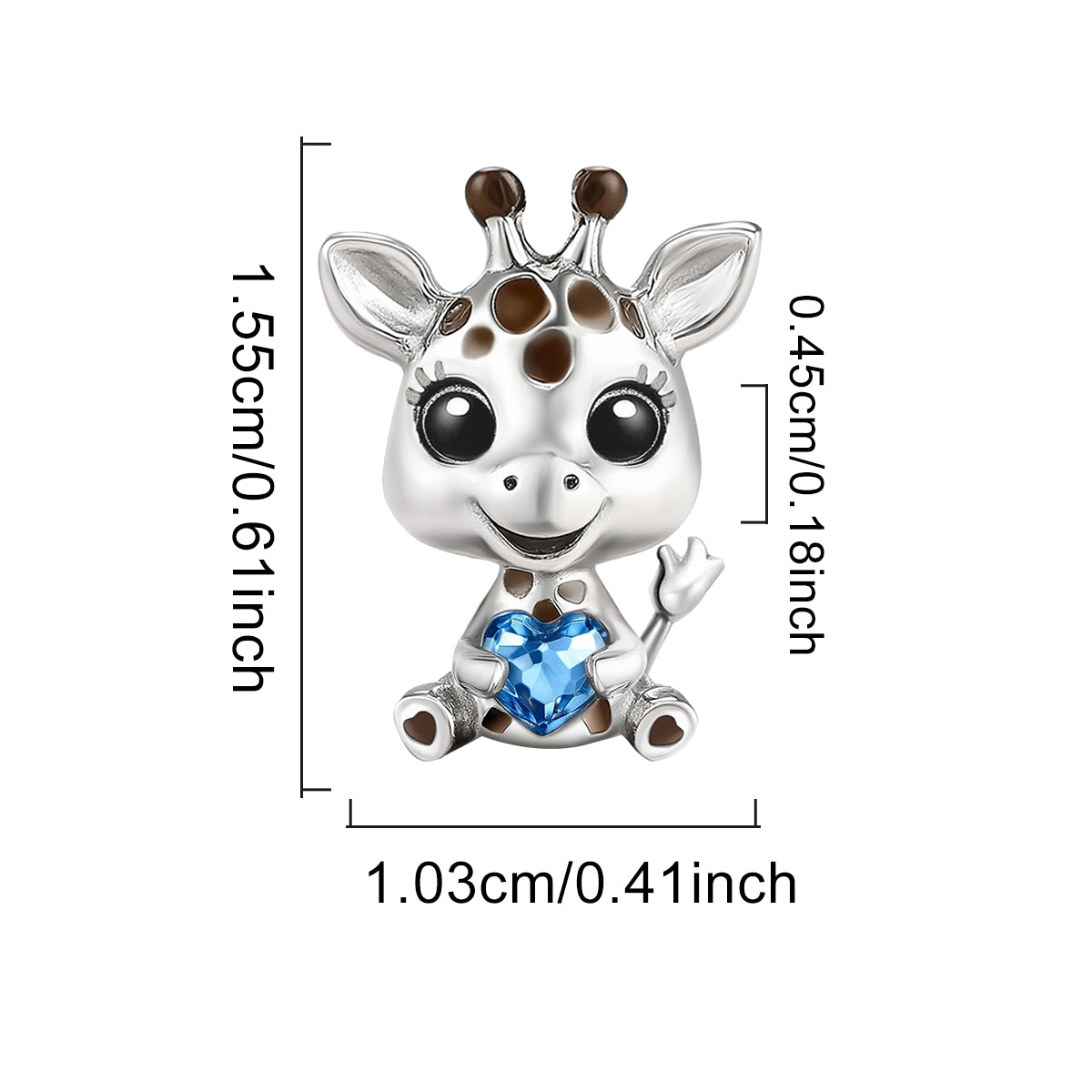 925 Sterling silver giraffe charm bead