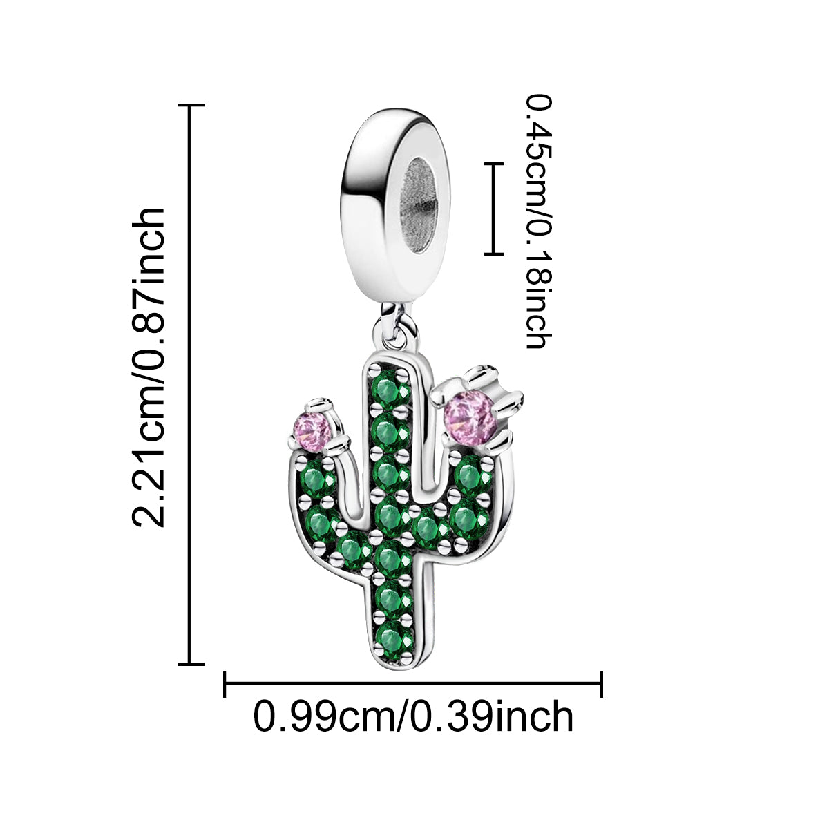 925 Sterling silver cactus bead