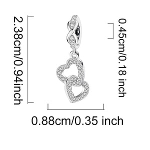 925 Sterling silver heart  charm bead