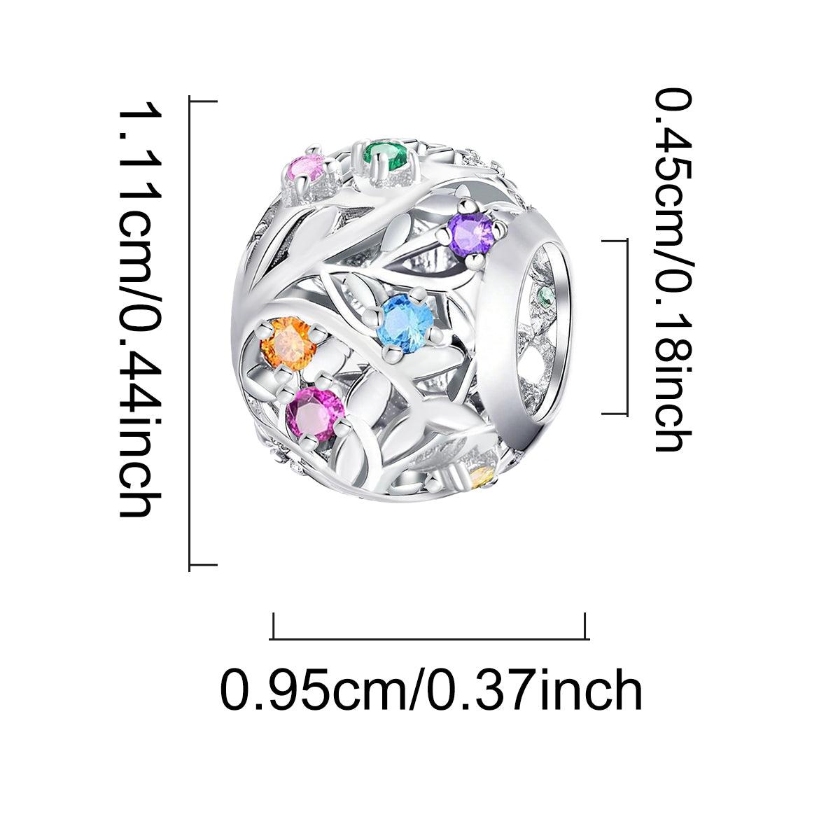 925 Sterling silver charm bead