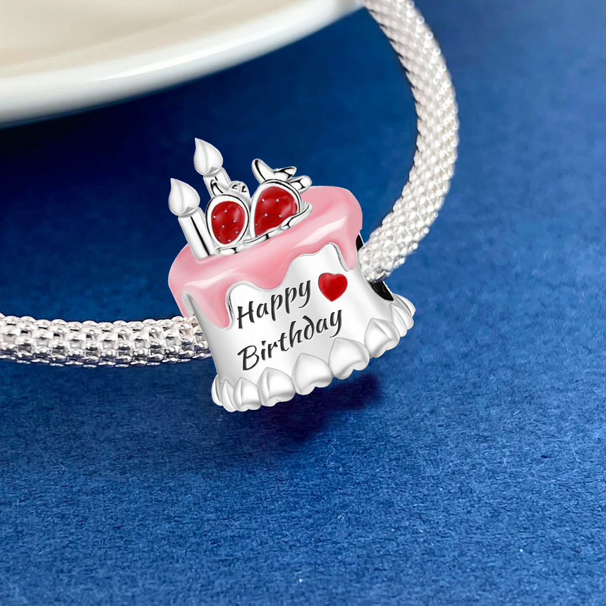 925 Sterling silver cake charm bead
