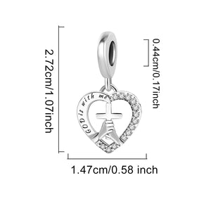 925 Sterling silver heart  charm bead