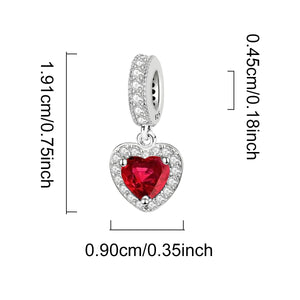 925 Sterling silver heart  charm bead