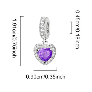 925 Sterling silver heart  charm bead