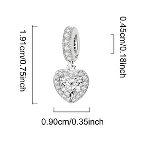 925 Sterling silver heart  charm bead