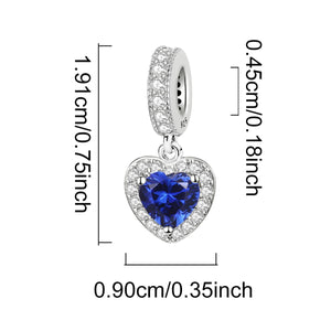 925 Sterling silver heart  charm bead