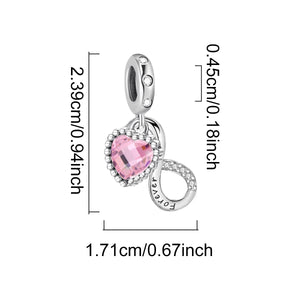 925 Sterling silver heart  charm bead