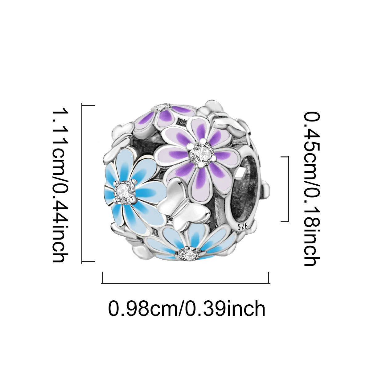 925 Sterling silver charm bead