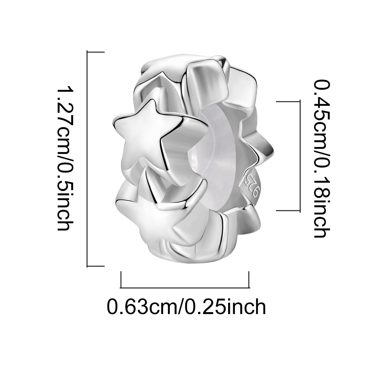 925 Sterling silver bead