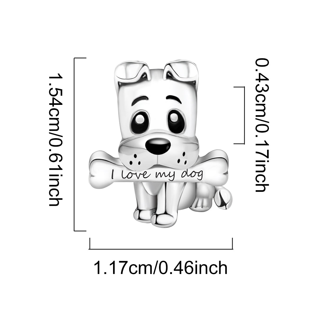 925 Sterling silver dog bead