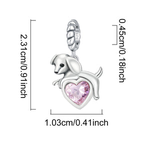 925 Sterling silver dog bead