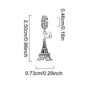925 Sterling silver Eiffel Tower charm bead