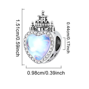925 Sterling silver castle charm bead
